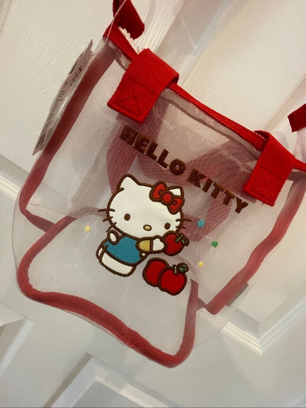 Sanrio Hello Kitty clear bag NWT apples licensed